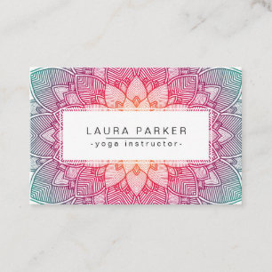 Lotus Mandala Yoga Instructor Meditation Holistic Business Card