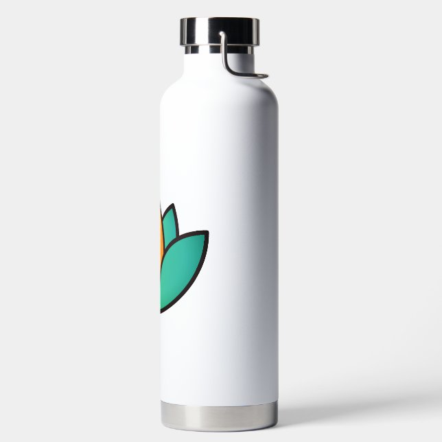 Lotus Meditation Icon Water Bottle (Left)