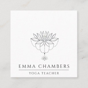 Lotus Meditation Teacher  Square Business Card