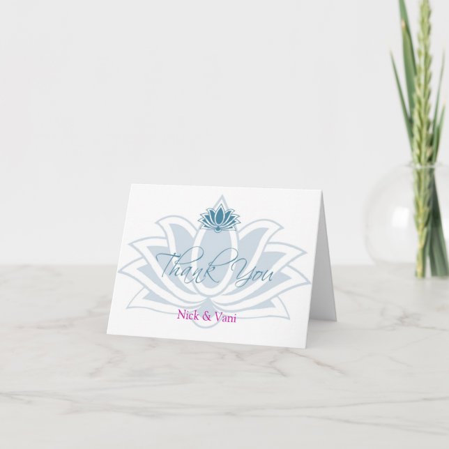 Lotus Merci carte à notes personnalisée (Devant)