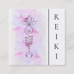 *~*  Lotus Moon Energy Healer Massage Yoga Reiki Square Business Card