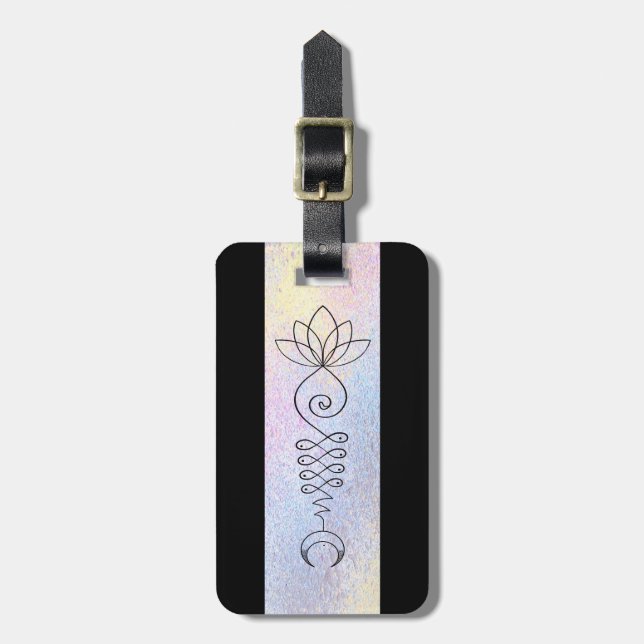*~*  Lotus Moon Sacred Geometry Symbol Luggage Tag (Front Vertical)