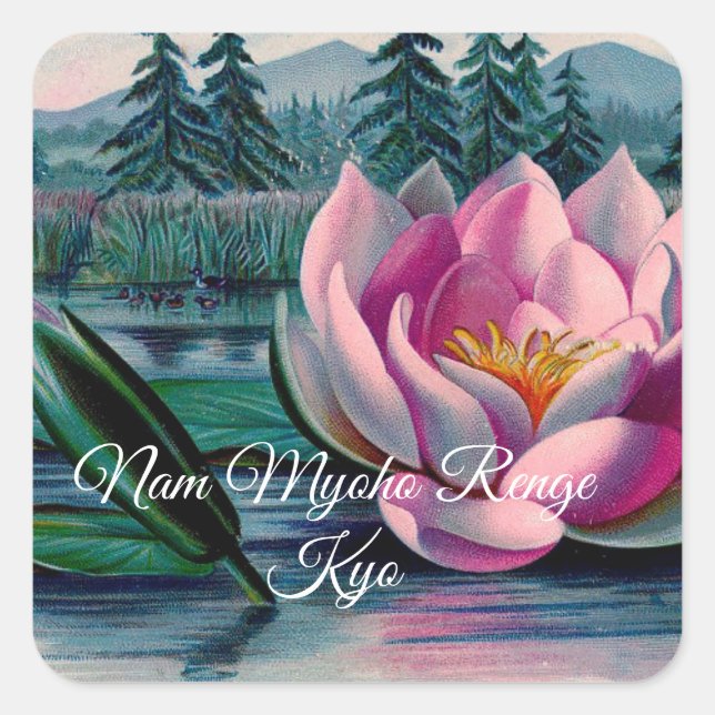 Lotus Nam Myoho Renge Kyo Buddhist Sticker (Front)