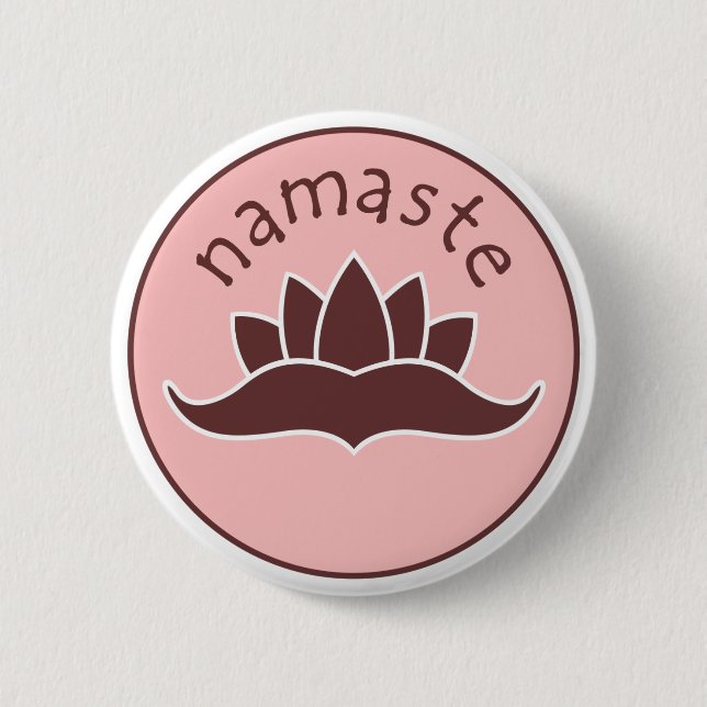 Lotus Namaste 2 Inch Round Button (Front)
