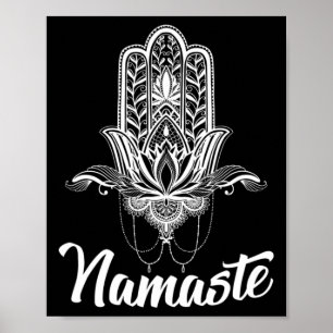 Lotus Namaste Hamsa Hand Shirt Poster