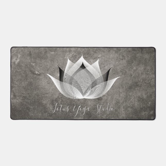 Lotus noir et blanc Moderne Unique Yoga Gris Zen (Recto)