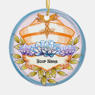 Lotus nurse cap ceramic ornament