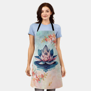 Lotus of Still Waters – Gentle Floral  Apron