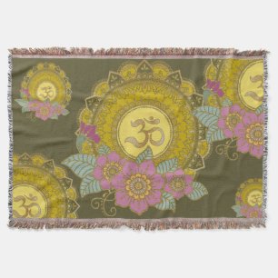 Lotus Of The OM - Throw Pillow