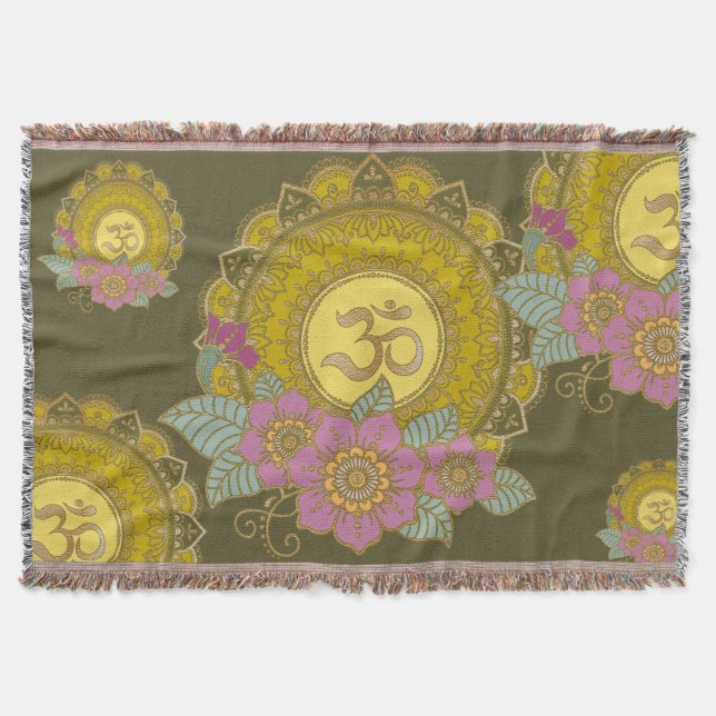 Lotus Of The OM - Throw Pillow (Front)