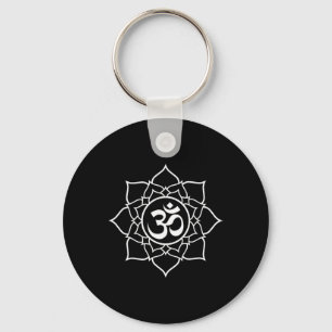 Lotus Ohm Om Symbol Yoga Beginners Meditation Desi Keychain