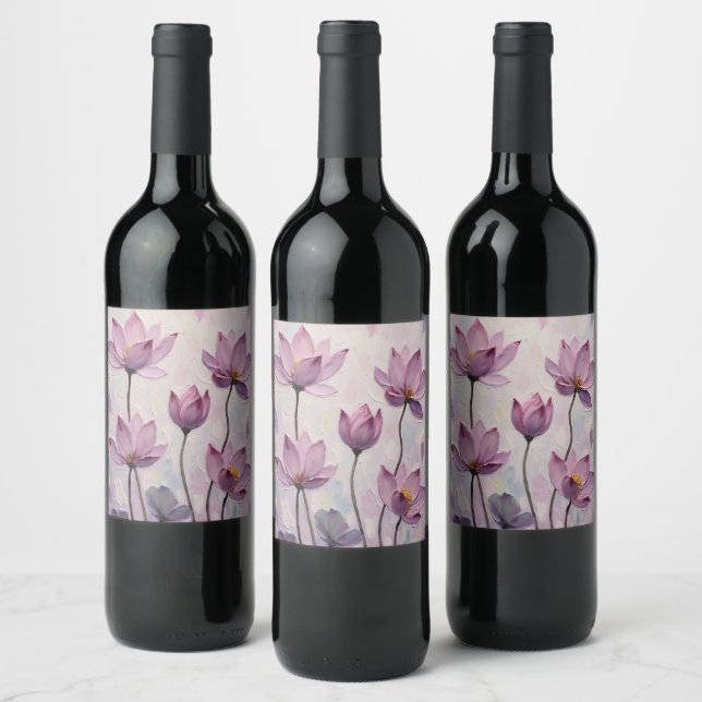 Lotus – Oil Painting Wine Label (Bottles)