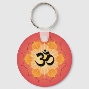 Lotus Om Keychain