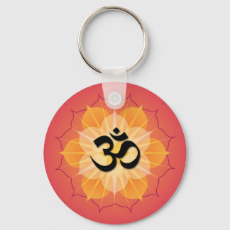 Lotus Om Keychain