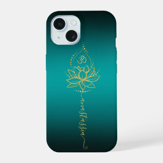 Lotus & Om – Personalized Name Minimalist iPhone 15 Case