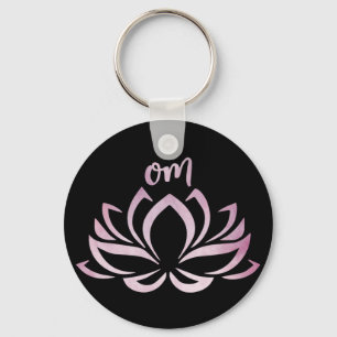 Lotus Om Pink Keychain
