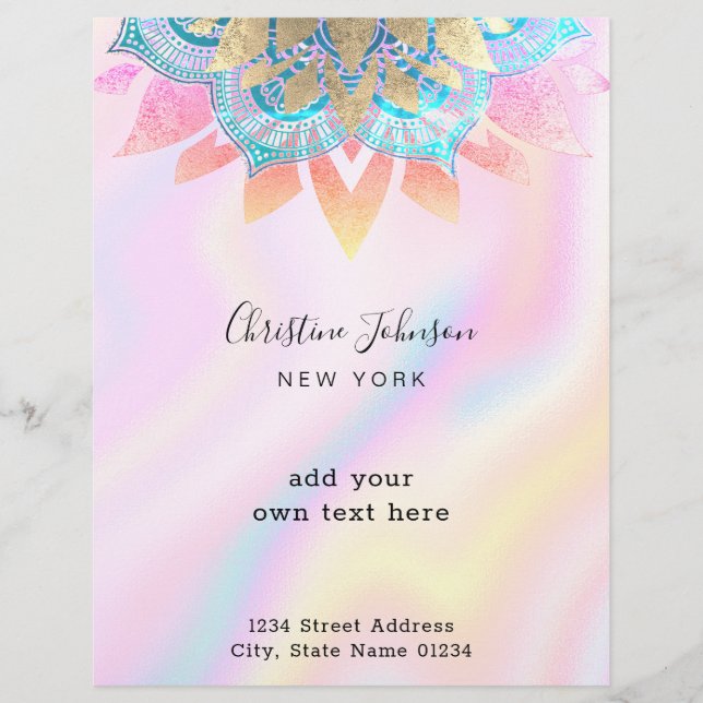 lotus pastel colors beauty professional flyer (Front)