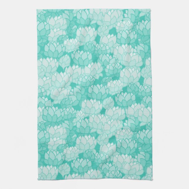 Lotus pattern 2 kitchen towel (Vertical)