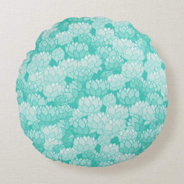 Lotus pattern 2 round pillow (Front)