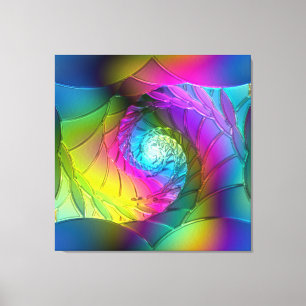 Lotus Pattern Glass Art 2A Canvas Print