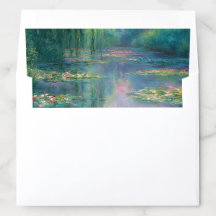 Lotus Pond Painting Inspired Envelope Liners