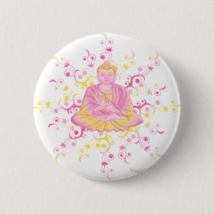 Lotus pose 2 inch round button
