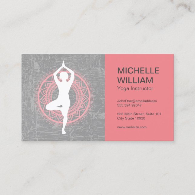 Lotus | Pose de yoga | Carte de visite instructeur (Devant)