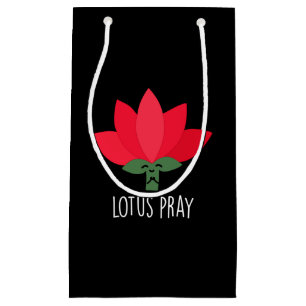 Lotus Pray Funny Plant Pun Dark BG Small Gift Bag