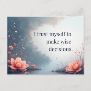 Lotus Reflection Affirmation Empower Inner Wisdom Postcard