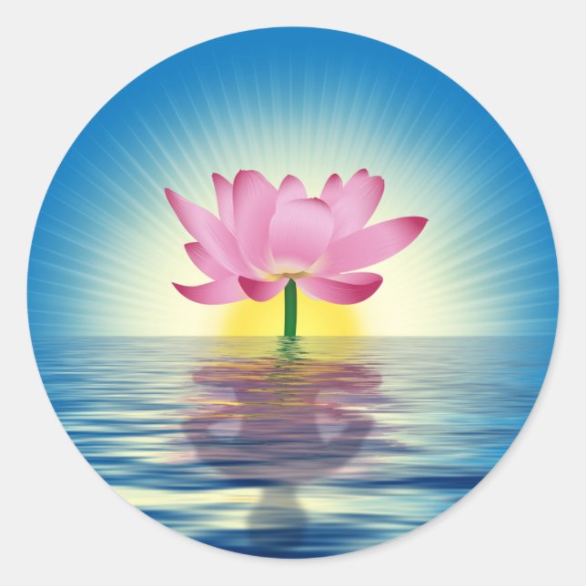 Lotus Reflection Classic Round Sticker (Front)