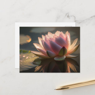Lotus rose dans la carte postale Lumière du matin