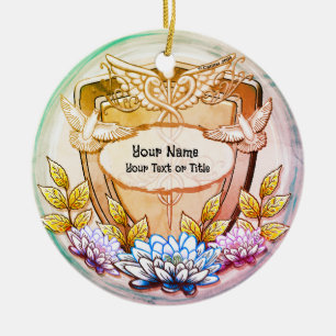 Lotus shield nurse  ceramic ornament