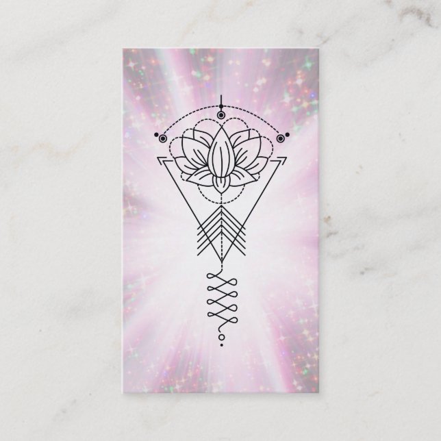 *~* Lotus Sparkle Rays Healing Reiki Tribal Business Card (Front)