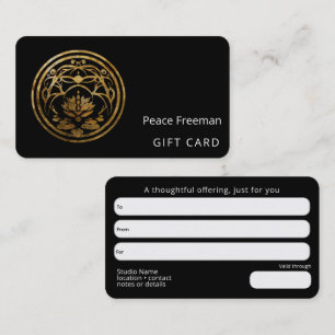Lotus Stillness Golden Mandala Design Business Card