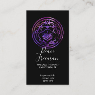 Lotus Stillness Purple Mandala Design Business Card
