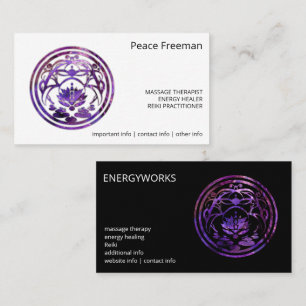 Lotus Stillness Purple Mandala Design Business Card