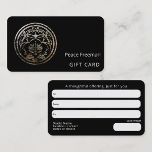 Lotus Stillness Silver Mandala Design Business Card