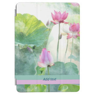 Lotus Summer, pastel watercolors, template, iPad Air Cover