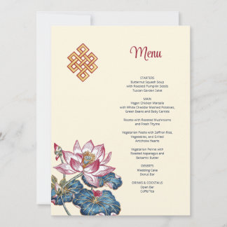 Lotus Tibetan Art Style Wedding  Invitation