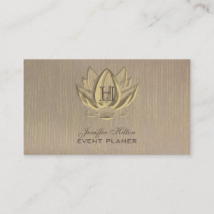 Lotus vintage elegant chic artdeco monogram business card
