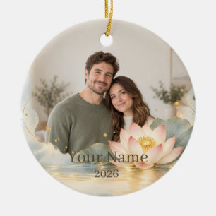 Lotus Water Custom Photo Ornament