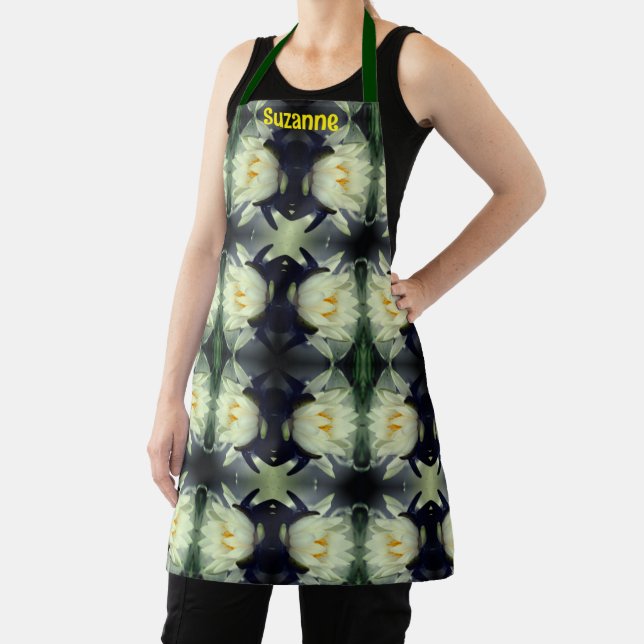 Lotus Water Lily Flower Abstract Personalized   Apron (Insitu)