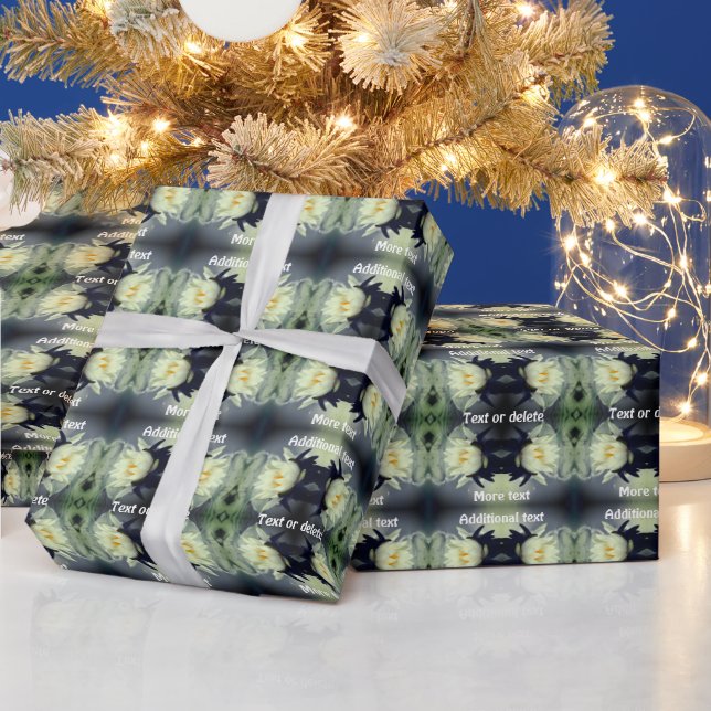 Lotus Water Lily Flower Abstract Personalized Wrapping Paper (Holidays)