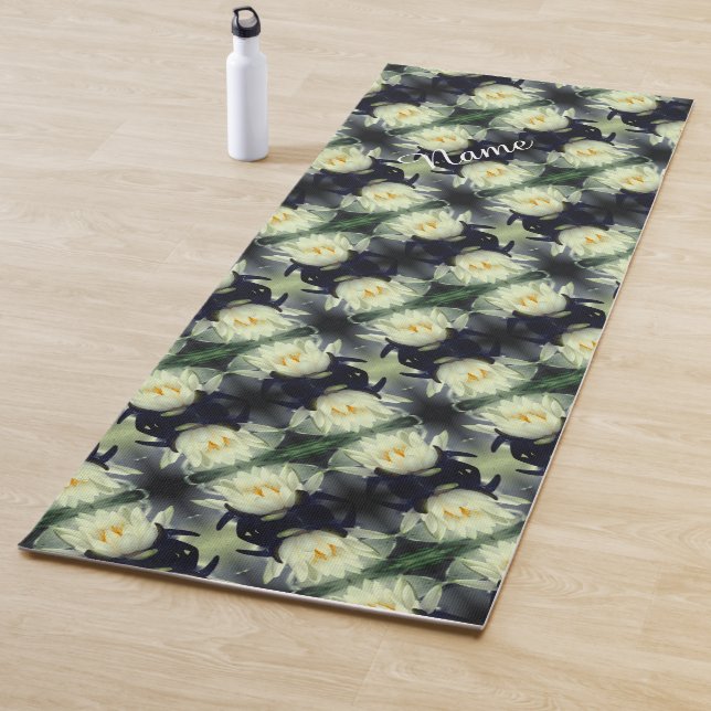 Lotus Water Lily Flower Abstract Personalized  Yoga Mat (In Situ)