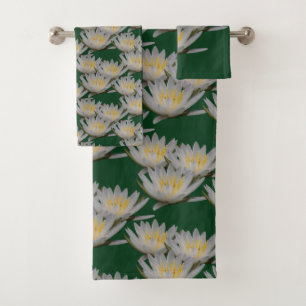 Lotus Water Lily Flower  Bath Towel Set
