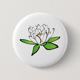 Lotus Water Lily Flower Bloom Blossom 2 Inch Round Button
