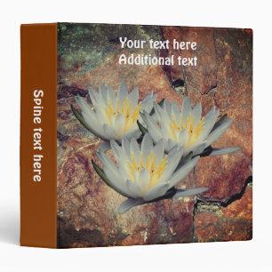 Lotus Water Lily Flower On Stone Personalized Binder