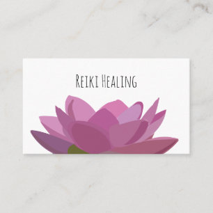 Lotus Water Lily Pink Flower Reiki Healer Business Card
