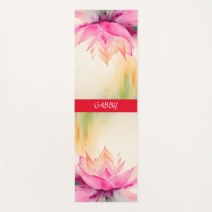 Lotus Watercolor Abstract Zen Design Yoga Mat