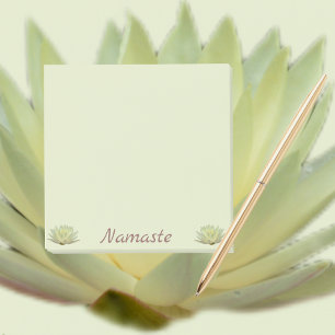 Lotus Waterlily Yellow Floral Namaste Pale Green Post-it Notes